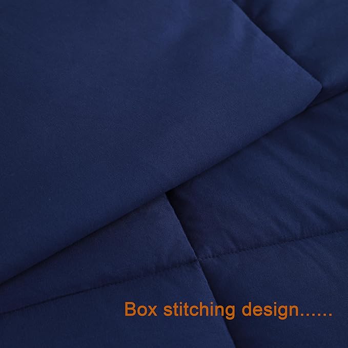 NTBAY King Comforter - Down Alternative Duvet Insert, All Season Bedding Quilted with Corner Tabs, Machine Washable, Soft Comforter Only, Navy Blue