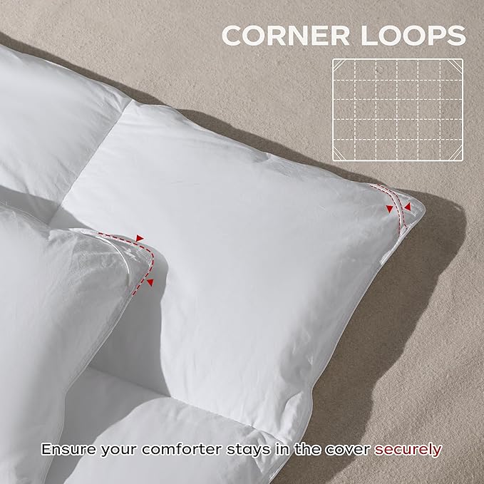 puredown® Goose Feather Down Fiber Comforter Twin Size, Lightweight 100% Cotton Duvet Insert Medium Warmth, Cloud Soft Hotel Luxury Collection Bedding Comforters White 68"x90"