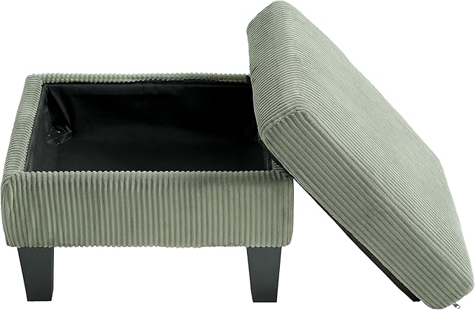 L Shaped Couch with Storage Ottoman, Sectional Couches with Reversible Chaise, Convertible Sleeper Sofa Bed for Living Room, Lounge Sectional Couch for Apartment and Small Spaces, Green