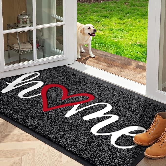 StepLively Door Mat Home Welcome Mats Outdoor and Indoor, Heavy-Duty Low-Profile Non-Slip Front Welcome Mat for Home Entrance, Outside Entry, Yard, Floor, Patio, Ideal (35''x24'', Black) by StepLively