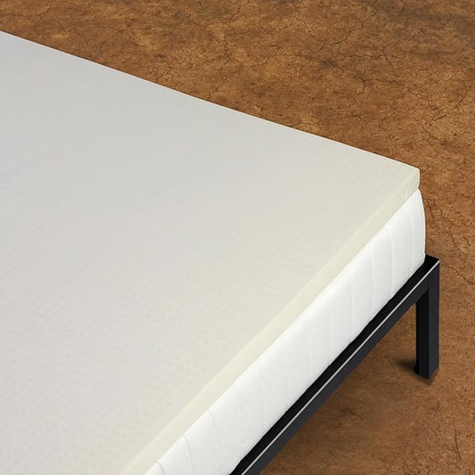 Pure Green Natural Latex Mattress Topper w/Jersey Cover - Soft - 2 Inch - Twin Size (GOTS Certified Organic)