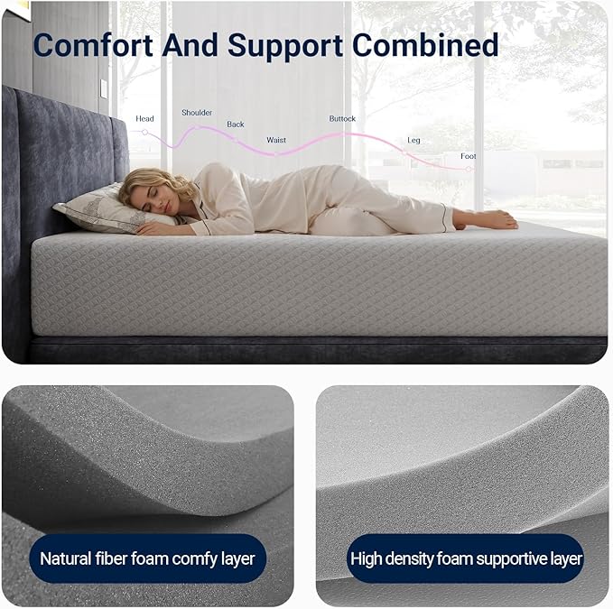Avenco Full Mattress 12 Inch, Full Size Mattresses Medium Firm for Back Pressure Relief, Mattress in a Box CertiPUR-US Certified Foam Colchones