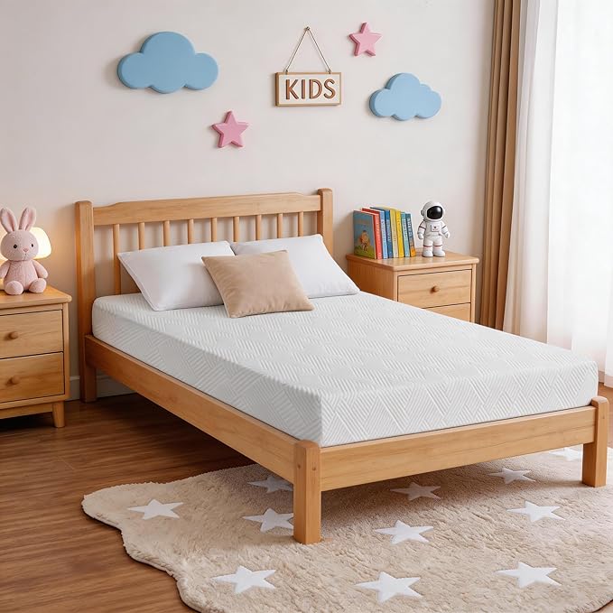 Twin Mattress for Kids 8 Inch, Firm Memory Foam Mattress in a Box for Back Pain Relief, Pressure Relief Cool Sleep with Gel Foam & Removeable Fiberglass Free Cover, CertiPUR-US Certified 75''x 38''