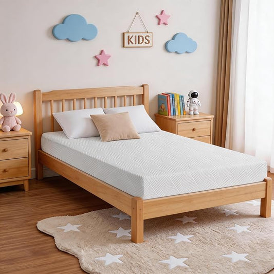 Twin Mattress for Kids 8 Inch, Firm Memory Foam Mattress in a Box for Back Pain Relief, Pressure Relief Cool Sleep with Gel Foam & Removeable Fiberglass Free Cover, CertiPUR-US Certified 75''x 38''