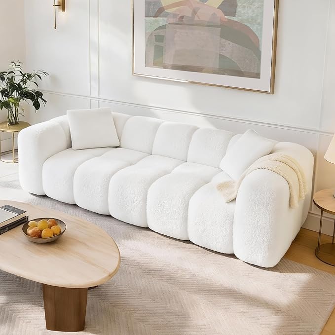84" Boneless Couch No Assembly Required Loveseat Sofa Modern Deep Seat Cloud Couch Modern Compressed Sofa Oversized Upholstered 3-Seater for Living Room Bedroom