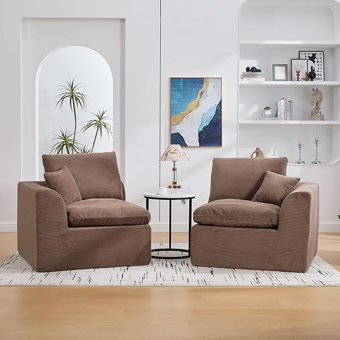 80.3" Cloud Loveseat Boneless Sofas for Living Room, 2 Seaters Modular Foam Cloud Sofa Couches, 2 Seat Compression Foam Couch with Toss Pillows, No Assembly Required
