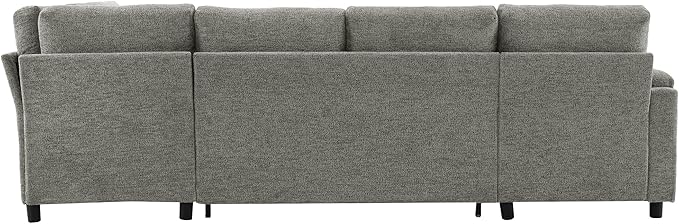 ERYE U Shaped Pull Out Sleeper Sectional Sofa Bed Modern Corner Convertible Sleeper Couch with Left Facing Storage Chaise, Cupholders, Charging Ports and Armrests Storage