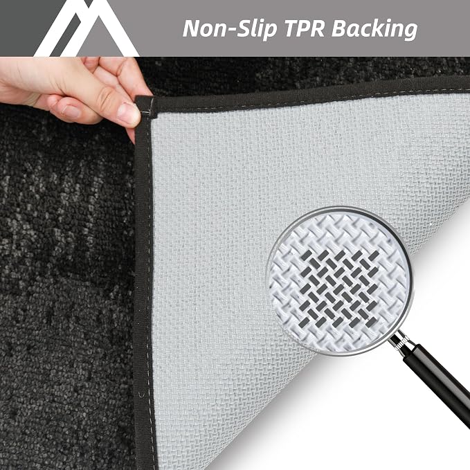 COSY HOMEER Entryway Rugs Doormat 20"x32", Non-Slip Absorbent Polyester, Washable Rugs for Front Door, Dirty Paws & High Traffic Areas, Dark Gray - Image 4