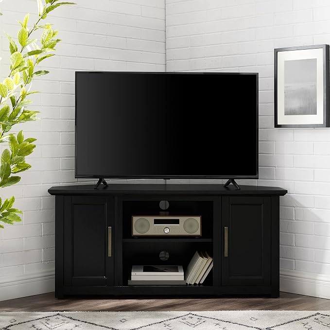 Crosley Furniture Camden TV Stand for 50+ inch TVs, Entertainment Center with Adjustable Storage Shelves, Black - Image 6