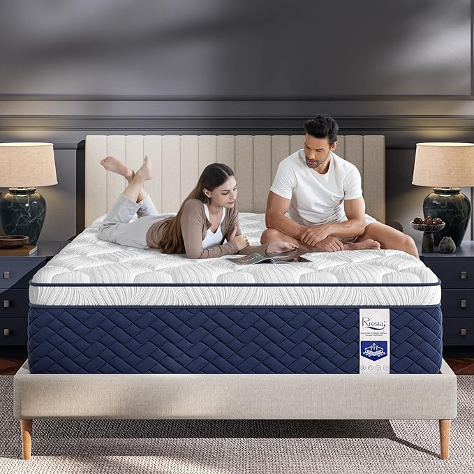 Firm Queen Mattress 14 Inch - Hotel Collection Hybrid Mattress with 7-Zone Support for Spinal Alignment, Extra Back & Hip Support, Fiberglass-Free, CertiPUR-US Certified, 365-Night Trial