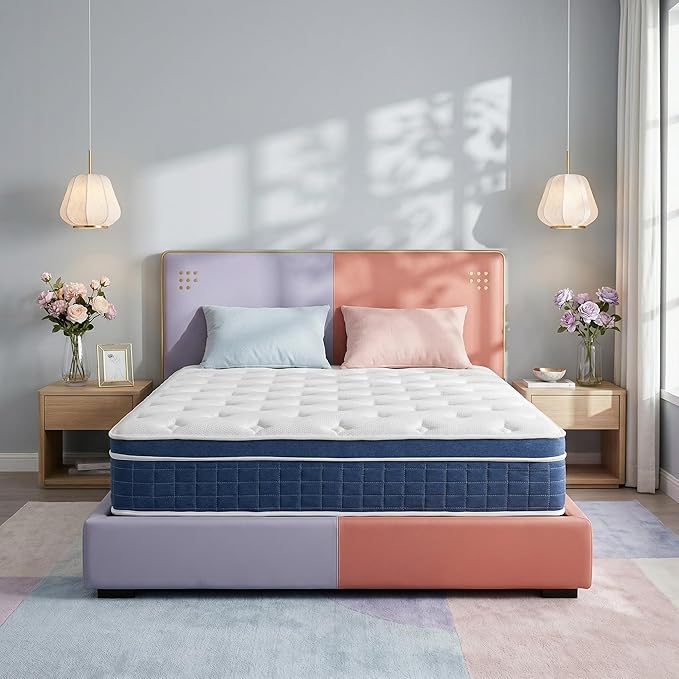 Queen Size Mattress - 14 Inch Queen Mattress- Hybrid Memory Foam Mattress,Pressure Relief, Cooling Breathable Cover, CertiPUR-US Certified, Bed-in-a-Box