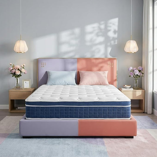 Queen Size Mattress - 14 Inch Queen Mattress- Hybrid Memory Foam Mattress,Pressure Relief, Cooling Breathable Cover, CertiPUR-US Certified, Bed-in-a-Box