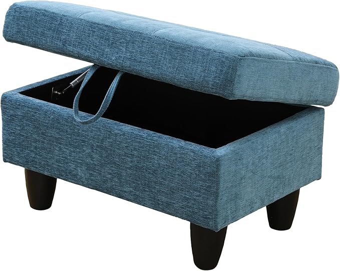 NicBex Modular L-Shaped Sectional Couches, 3-Piece Convertible Couch with Storage Ottoman, 4-Seat Comfy Sofa with Chaise for Living Room & Apartment, Blue