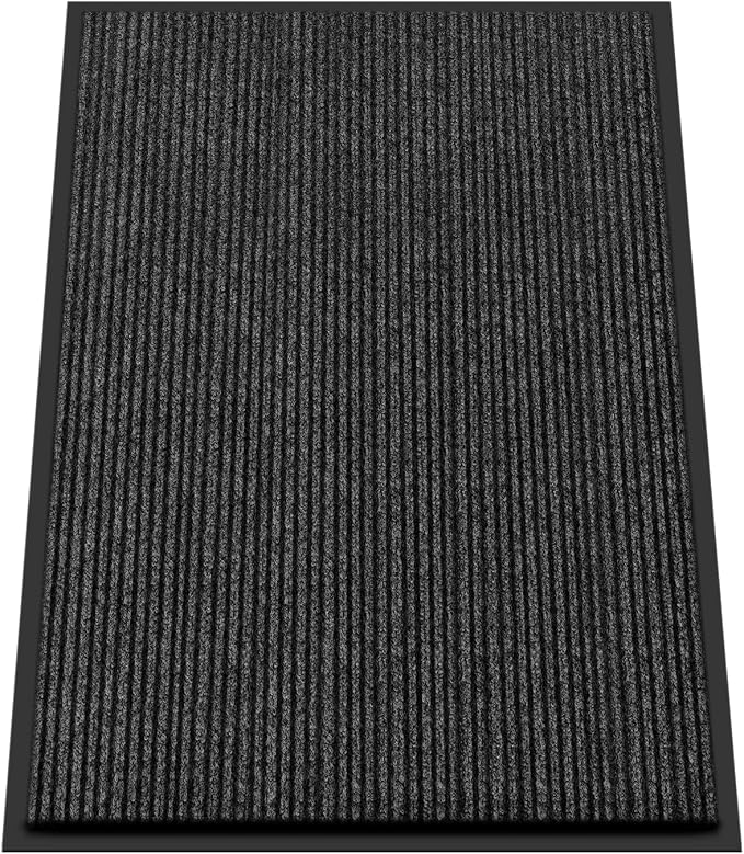 Kuyal Front Door Mat, 3'x4' Indoor Outdoor Entrance Mat, Commercial Floor Mats Inside Outside Entrance, Heavy Duty Durable Welcome, Rubber Backing Non Slip Outdoor Mats for Entryway,Black by Kuyal