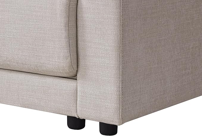 124" L-Shaped Corner Sectional Sofa with Multi-Functional Storage Console for Home Apartment, Luxury Chenille Upholstered Cloud Couches W/Wireless Charger & Ottoman