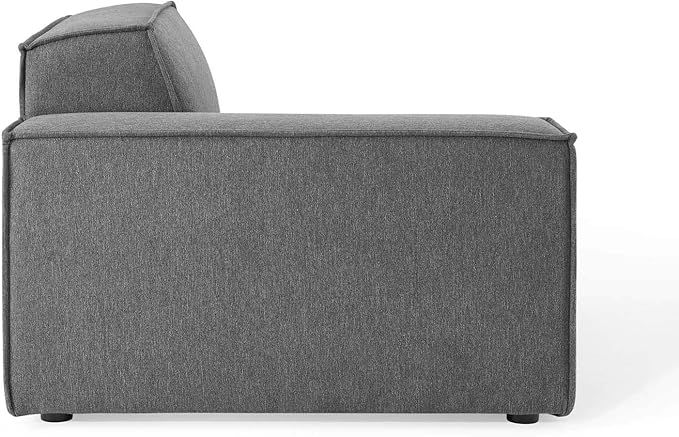 Modway Restore 7-Piece Upholstered Sectional Sofa in Charcoal