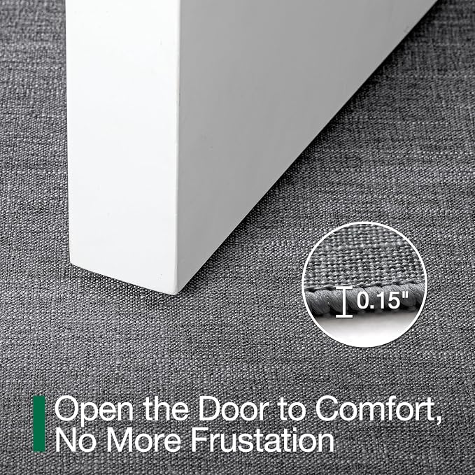 LUMI Ultra Thin Door Mat for Entryway, 36"x56" Low Profile Non Slip Rubber Backing Indoor Doormat, Easy Clean Welcome Entrance Mat for Inside House, Patio, Dark Grey - Image 3