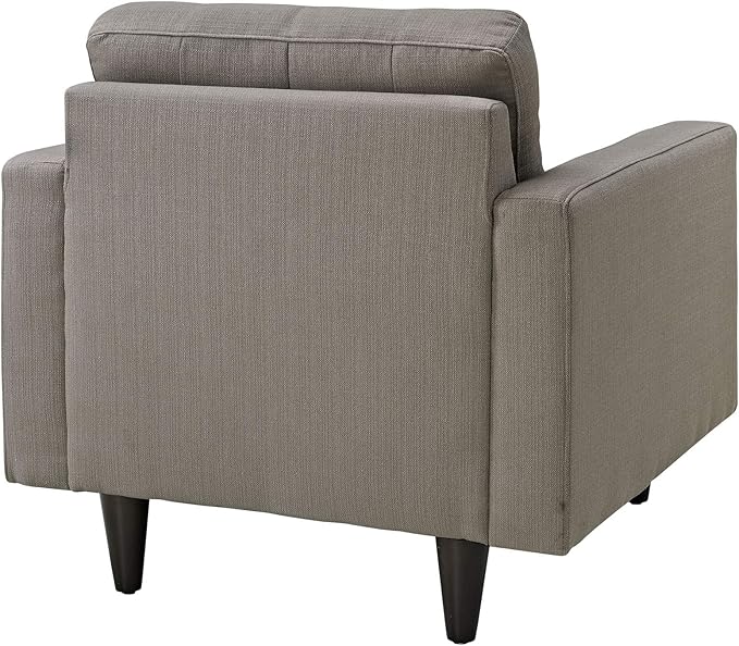 Modway EEI-1013-GRA Empress Mid-Century Modern Upholstered Fabric Armchair in Granite