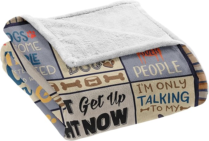 Dog Lover Gifts for Women, Dog Mom Gifts for Women, Dog Throw Blanket 60"x80", Presents for Dogs Lovers/Mom, Presents for Dogs Owners Blanket, Doggie Blanket