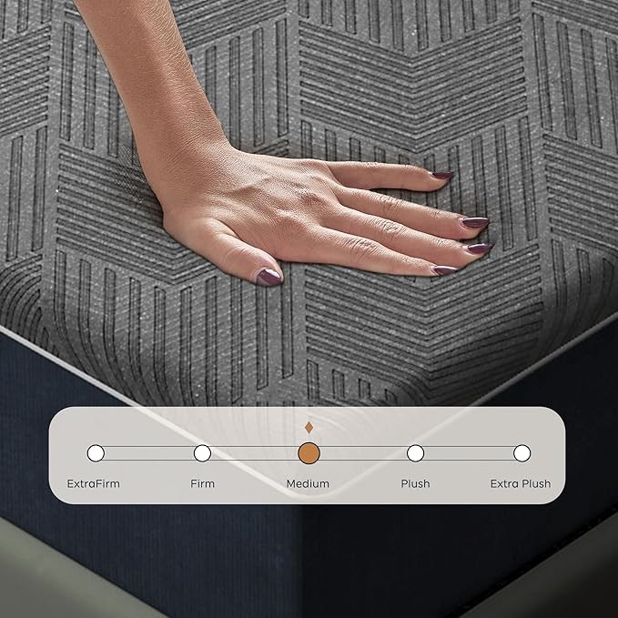 12 Inch Gel Memory Foam Mattress Queen Size, Medium Firm Pressure Relief, CertiPUR-US Certified, with Removable Washable Cover, Mattress in a Box