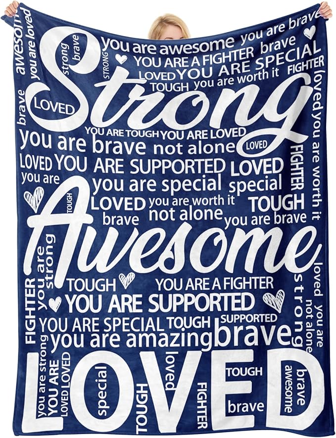 Blanket Gifts for Women Men - Get Well Blanket, Inspirational Gifts for Him Her, Feel Better After Surgery Present, Thinking of You Gift for Boyriend Dad Husband 80'' x 60''