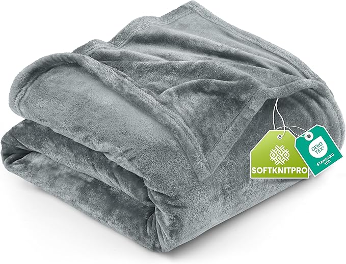Utopia Bedding Fleece Blanket Twin Size Ash Grey (60x80 Inches) Ultra Soft Warm Lightweight Microfiber Breathable Anti-Static Cozy Bed Blanket, All-Season Home Decor Gift for Men & Women