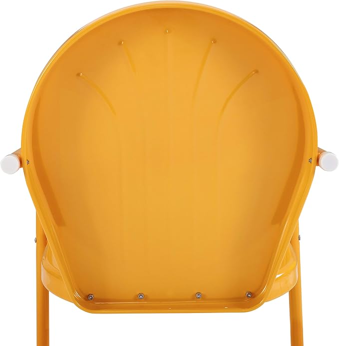 Crosley Furniture Griffith Outdoor Chair, Retro Metal Patio Chairs for Dining, Porch, Deck, Balcony, Tangerine - Image 12