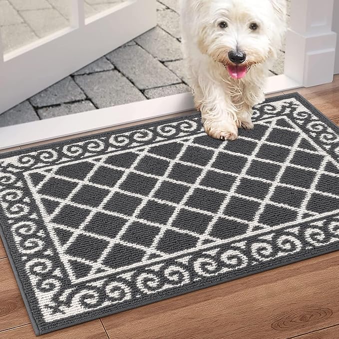 HEBE Indoor Door Mat 24''x36'' Non Slip Front Door Welcome Mats Washable Shoe Mats Dirt Trapper for Entryway Low Profile Kitchen Carpet for Entrance Hallways Entrance Mat for Dogs - Image 8