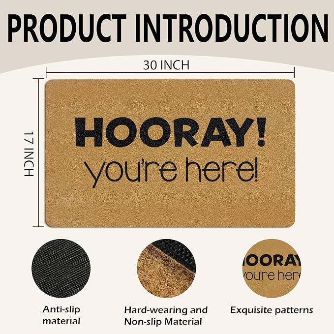 Funny Coir Door Mats Outdoor, Funny You're Here Front Door Mat Outside Entrance, Classroom Preppy Welcome Doormat Outdoor Indoor Entrance for Classroom Home Entryway Decor, 17x30in - Image 3
