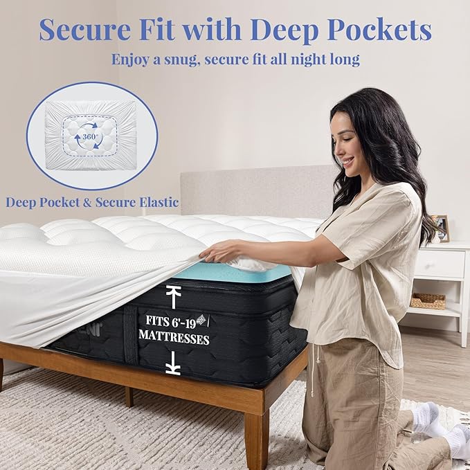 OhGeni Cooling 4 Inch Twin Size Dual Layer Mattress Topper, 2 Inch Gel Memory Foam, 2 Inch Soft Pillow Top Pad, Washable Bedroom Cover for Kids Mattresses, Extra Comfortable Sleep and Back Pain Relief