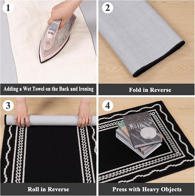 Ileading Indoor Door Mat 3x5ft Absorbent Dog Mats for Muddy Paws,Machine Washable Small Living Room Area Rug with Non-Slip Rubber Backing Low-Profile Inside Carpet for Hallway,Entryway,Kitchen(Black) - Image 8