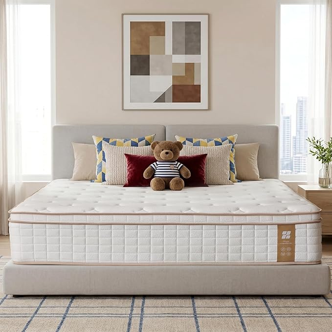 Profus 12 Inch King Size Mattress, Memory Foam King Mattress for Cool Night & Pressure Relief, Medium Firm Feel with Strong Edge Support & Motion Isolation, CertiPUR-US Certified Mattress in A Box