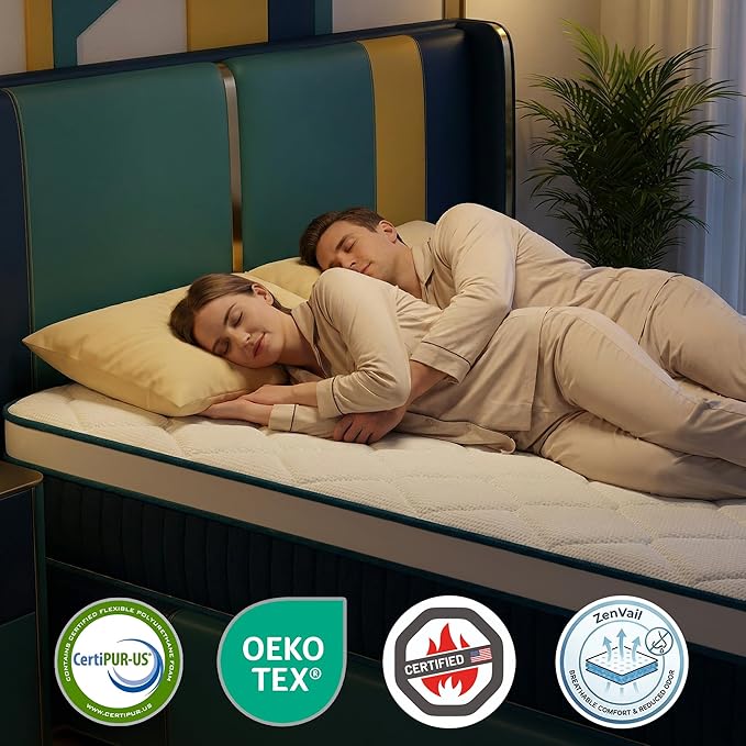 Full Size Mattress - 14 Inch Full Mattress- Hybrid Memory Foam Mattress,Pressure Relief, Cooling Breathable Cover, CertiPUR-US Certified, Bed-in-a-Box