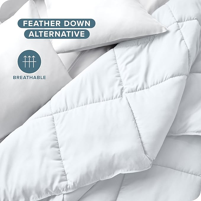 Bare Home Duvet Insert Kids Comforter - Extra Long - Goose Down Alternative - Ultra-Soft - Premium 1800 Series - All Season Warmth - Bedding Comforter (Twin/Twin XL, White)