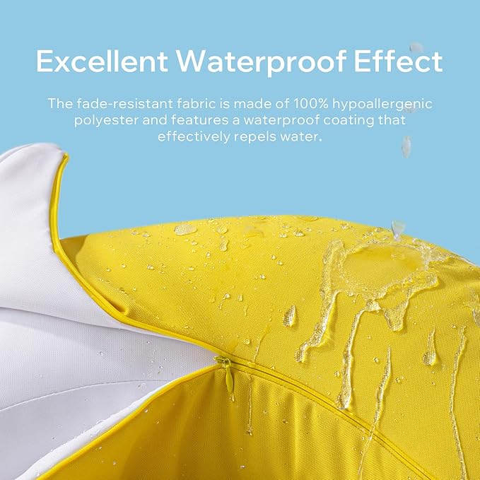 Phantoscope Fruit Outdoor Shaped Pillow Series Banana Shaped Waterproof Outdoor Throw Pillow with Leather Decorative, Cushions for Fun Home Decor for Patio, Pool, Yellow, 20.5 x 6.5 inches