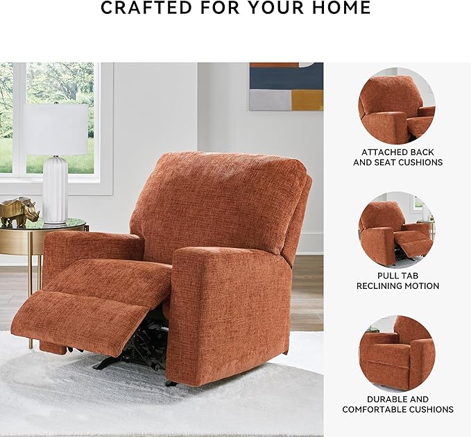 Signature Design by Ashley Aviemore Casual Rocker Recliner, Orange