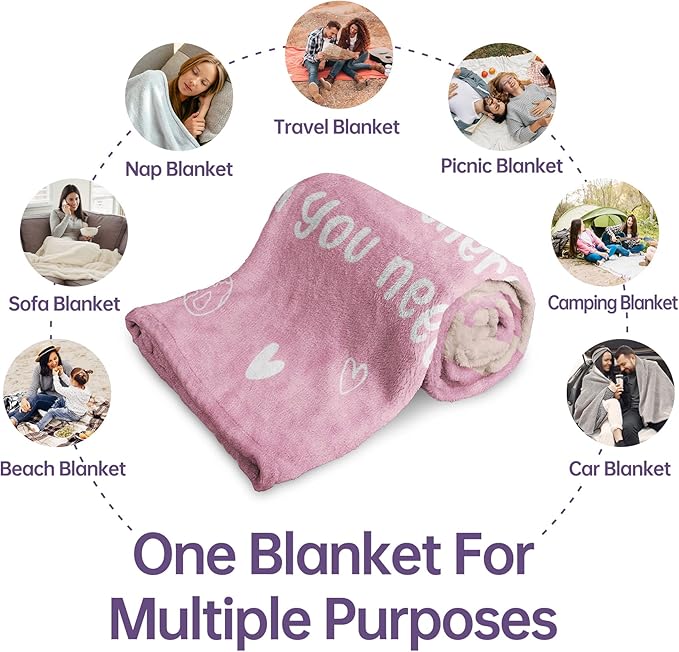 Afterprints Get Well Gifts for Women, Hug/Healing Blanket, Thinking of You/Breast Cancer/Sympathy/After Surgery Gifts for Friends, Sister, Coworkers, Soft Throw Blankets 60'' x 80''