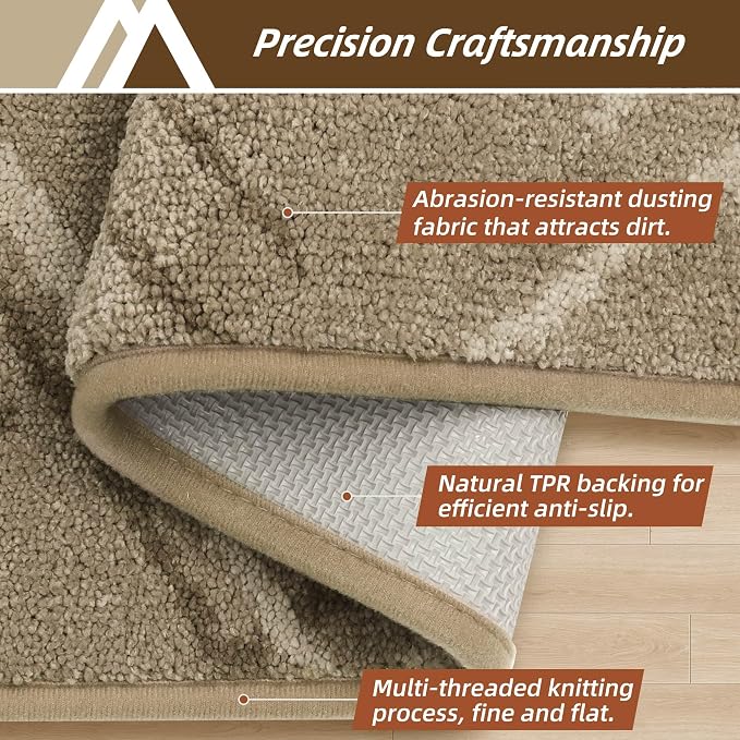 COSY HOMEER Front Door Mat Low Profile Non-Slip Doormat for Entryway, Absorbent Dirt Trapper Washable Entrance Mat, Sturdy Polyester Doormats (36"x24", Beige) - Image 3