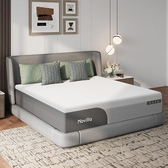 Novilla Bliss Cooling Mattress Twin XL, 10 Inch Gel-Infused Twin XL Memory Foam Mattress in a Box with Cool-Touch Nylon Cover, Motion Isolation & Ergonomic Support with CertiPUR-US Certified Foam