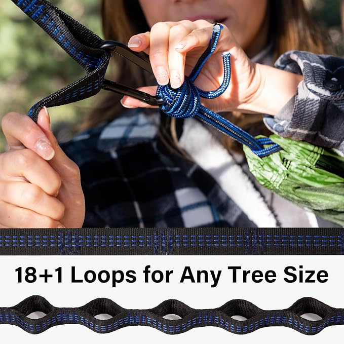 Kootek Camping Hammock, Portable Hammocks with Tree Straps & Attached Carry Bag, Camping Essentials Gear, Perfect for Outside Indoor Hiking Beach Backpack Travel - Image 5
