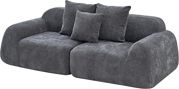 116-Inch Oversized Modular Compressed Sectional Couches 4 Pieces Modular Boneless Sofas with 7 Pillows,Modern Minimalist Corner Cloud Sofa Comfy Chenille Deep Seat Foam Couch
