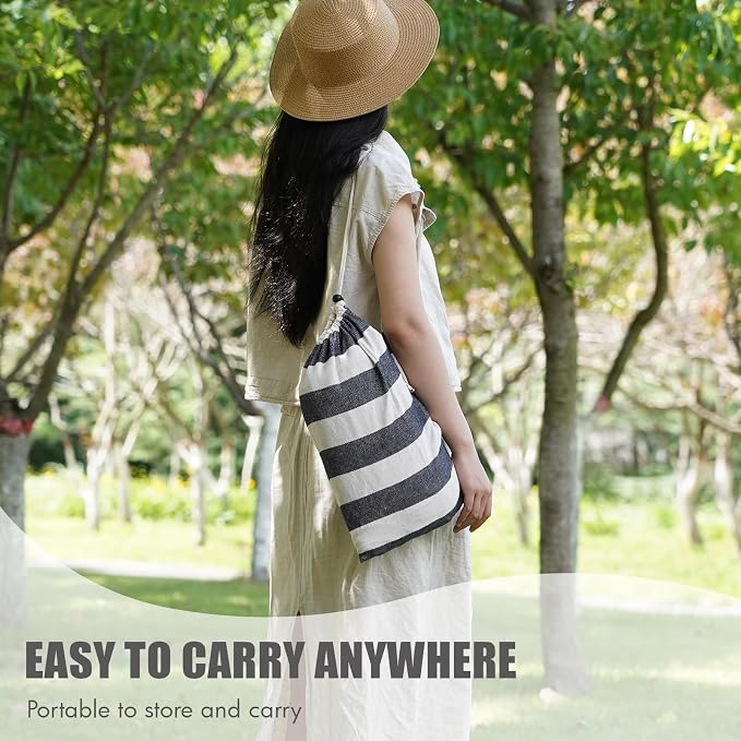 INNO STAGE Brazilian Hammock with Tree Straps - Cotton Hammocks Portable Hammock with Carry Bag for Backyard, Porch, Outdoor and Indoor Use - Image 4