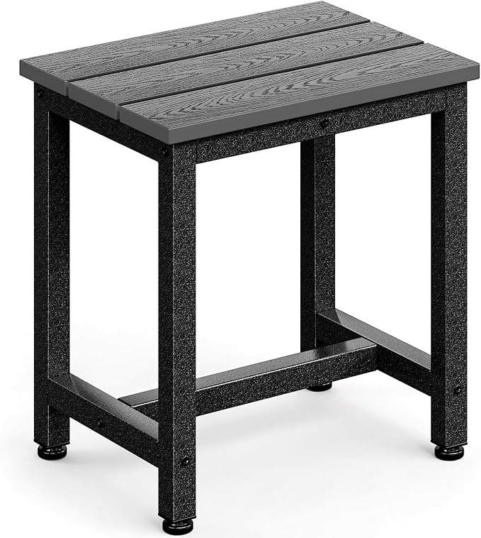 ODK Outdoor Side Table, Adirondack Patio End Table with Weather-Resistant, Waterproof Top for Hot Tub, Garden, Balcony, Poolside, Durable & Easy-to-Clean, Grey by ODK