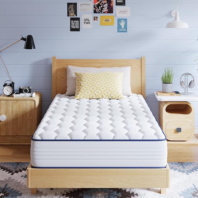 Avenco 8 Inch Twin XL Mattress, Twin Bed Mattresses in a Box, Medium Soft, Breathable Fabric Cover & Adaptive Support, CertiPUR-US Certified, Twin XL Size Mattress in Guest and Kids Bedroom