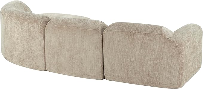 Merax Modern Curved Sectional Sofa with Ottoman, Couch 4-Piece Set High-Density Compressed Sponge, Fully Assembled, Right Hand Facing, Plush Deep Seat for Living Room, Lounge, Apartment, Espresso