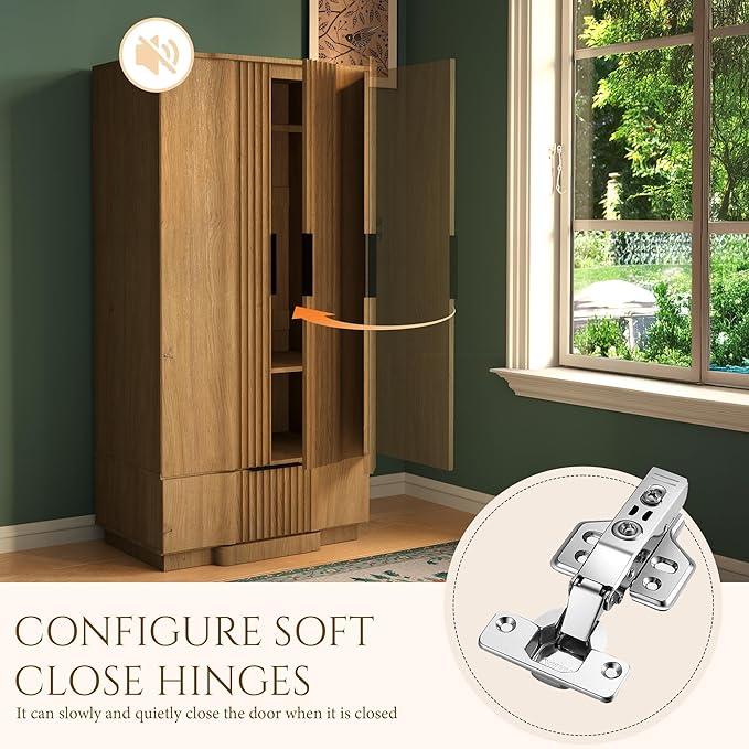 Yechen 67" Fluted Armoire Wardrobe Closet Set of 3 with Doors and Drawer, Wooden Wardrobe Closet Cabinet with Adjustable Shelve, Modern Small Armoires Storage Clothes, Coats for Bedroom, Natural, 3pcs