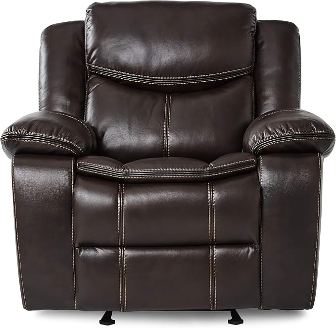 Lexicon Bay Manual Glider Reclining Chair, Dark Brown