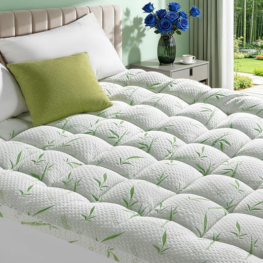 3 Inch Mattress Topper - Viscose Made from Bambu,Cooling Soft Pillow Top Mattress Pad Cover for Back Pain,Mattress Protector with 8-21 Inch Deep Pocket (Twin XL,39"x80")