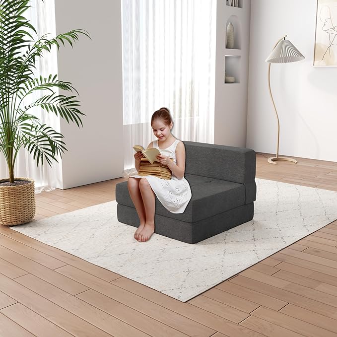 ZeeFu Foldable Couch Bed - Memory Foam Futon, Convertible Sleeper for Living Room/Dorm/Guest/Office/Caravans/Studio