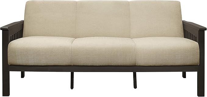 Lexicon Noel 75.5" W Fabric Living Room Sofa Couch, Brown